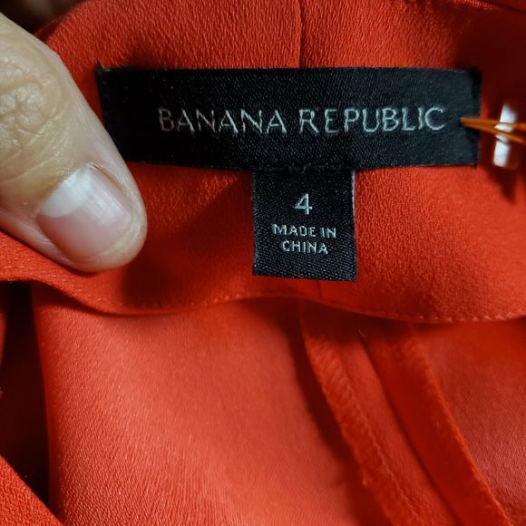 Banana  Republic woven curved hem shift dress orange size 4 - Picture 6 of 9